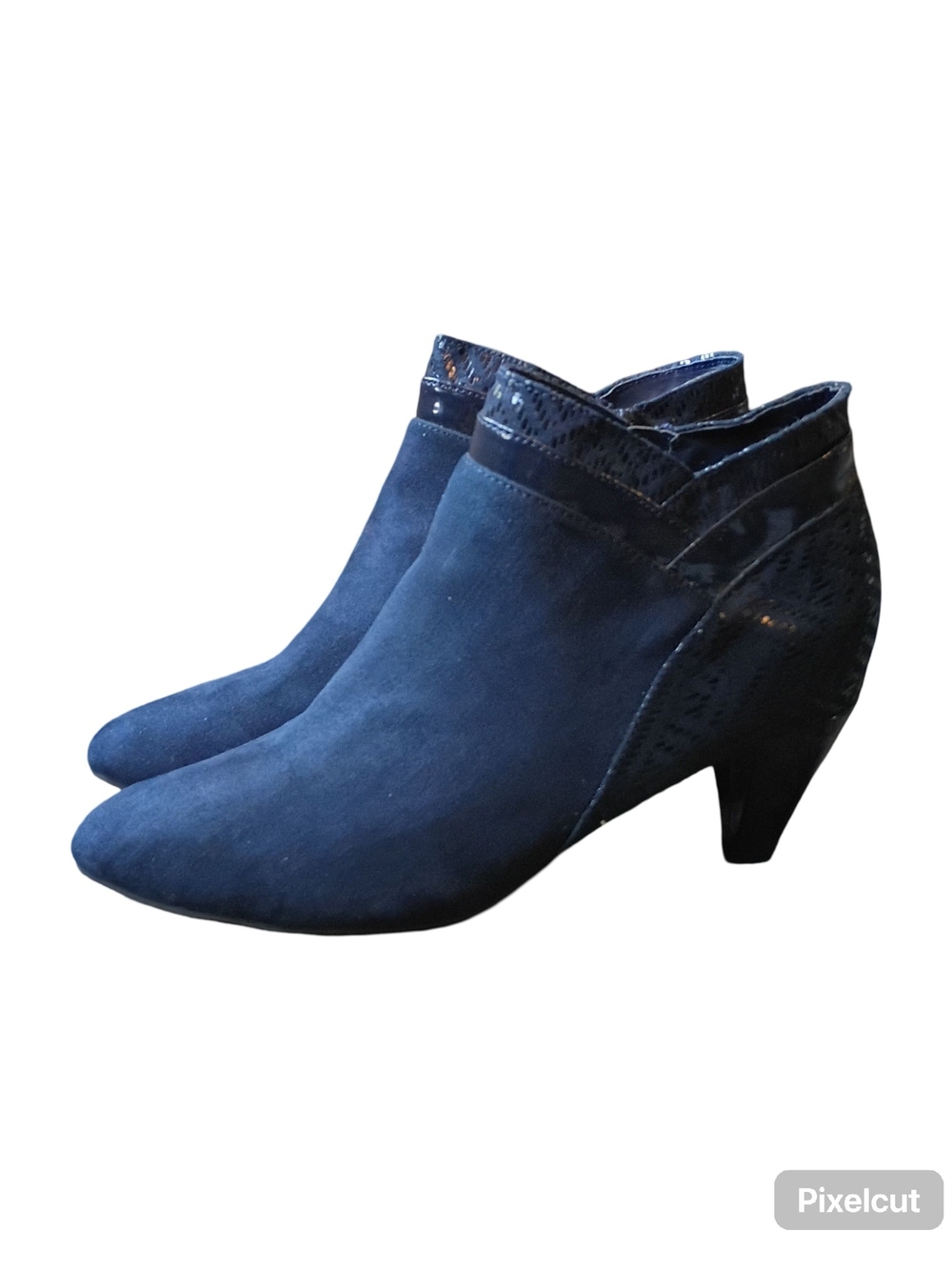 Karen Scott Cahleb Navy Blue Suede Ankle Booties Women's Size 10M